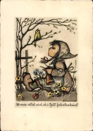Künstler Ak Hummel, Berta, Ist mir alles eins, Nr 4518