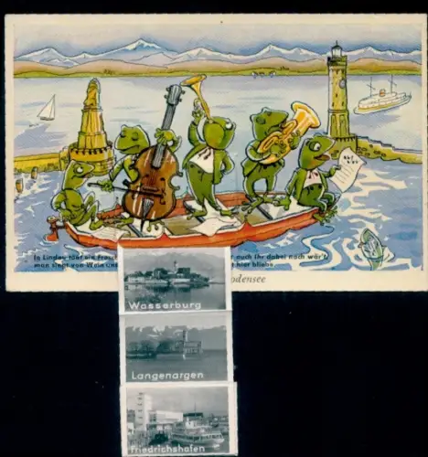 Leporello Ak Wasserburg am Bodensee Schwaben, Frösche, Langenargen, Friedrichshafen