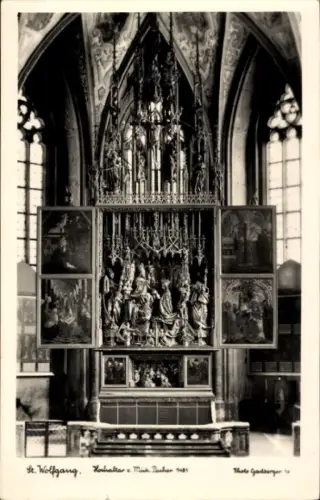 Ak St. Wolfgang am Wolfgangsee Oberösterreich, Altar,  Gemälde, 1481, Foto Gastberger