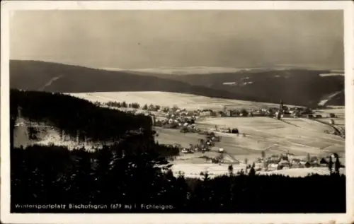Ak Bischofsgrün im Fichtelgebirge, Wintersportplatz  Fichtelgebirge, Landschaftsaufnahme