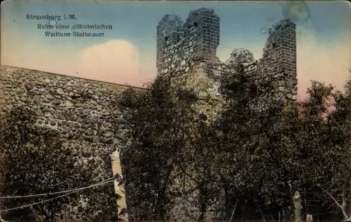Ak Strausberg in der Mark, Ruine einer altn Stadtmauer, Strausberg I. M., Wartturm
