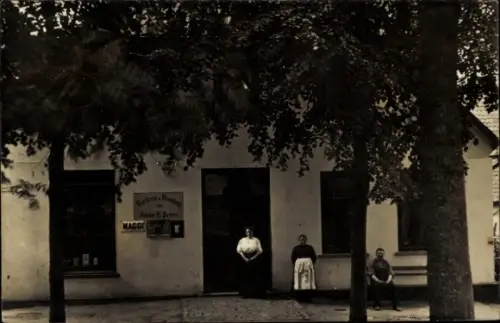 Foto Ak Harpstedt im Walde in Oldenburg, Geschäftshaus Herm. Peters, Reklameschild Maggi