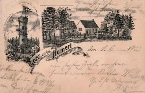 Litho Homert Lüdenscheid im Märkischen Kreis, Aussichtsturm