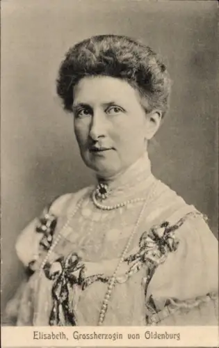 Ak Elisabeth, Großherzogin von Oldenburg, Portrait