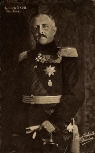 Ak Heinrich XXVII. Fürst zu Reuss jüngerer Linie, Portrait, Wohlfahrtskarte