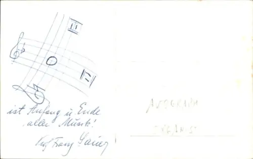 Foto Ak Organist, Autogramm