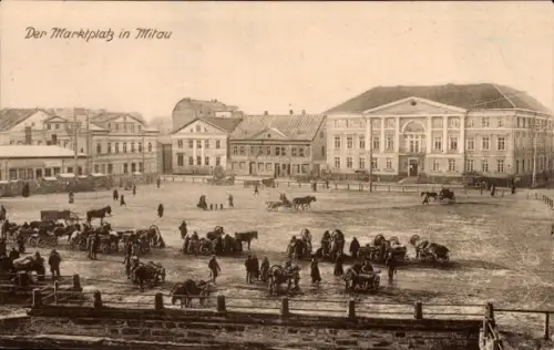 Ak Jelgava Mitau Lettland, Marktplatz