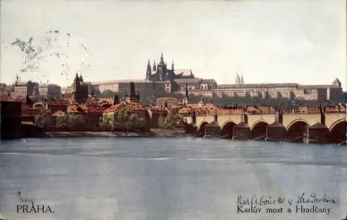 Ak Praha Prag Tschechien, Hradčany Hradschin, Karlsbrücke