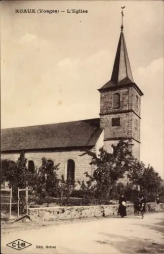 Ak Ruaux Vosges, Kirche