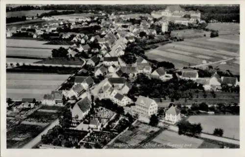 Ak Wiblingen Ulm an der Donau Baden, Luftaufnahme mit Schloss