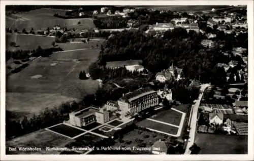 Ak Bad Wörishofen im Unterallgäu, Luftaufnahme von  Kurhäuser, Sonnenhof, Parkhotel