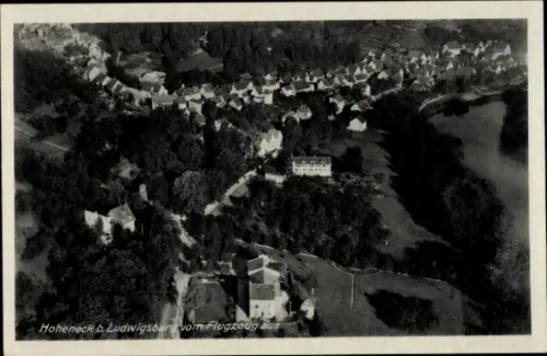Ak Hoheneck Ludwigsburg in Württemberg, Luftaufnahme von Hoheneck, Ludwigsburg, Häuseransicht, Bä