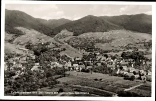 Ak Zell Weierbach Offenburg am Schwarzwald, Fliegeraufnahme, Gasthaus zum Riedle