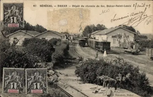 CPA Dakar, Sénégal, Dépôt du chemin de fer