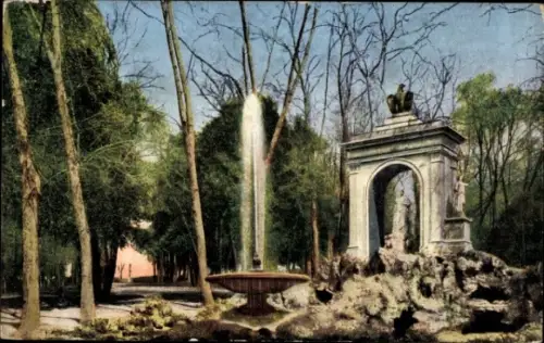 Ak Roma Rom Lazio, Fontäne, una fontana di Villa Borghese