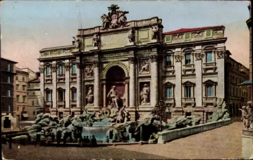 Ak Roma Rom Lazio, Fontana di Trevi,   Architektur, Skulpturen, Brunnen