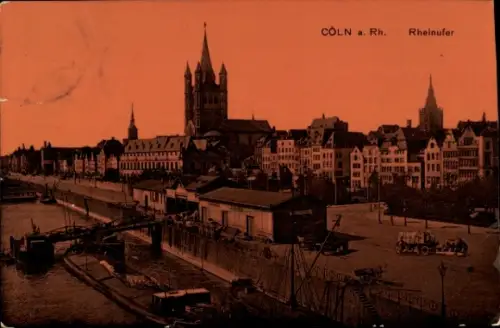 Ak Köln am Rhein, Rheinufer