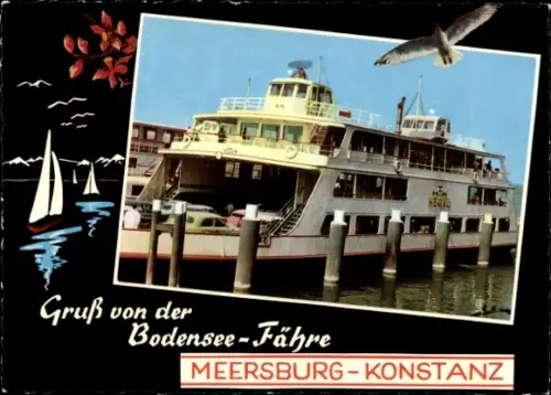 Ak Bodensee, Fähre Meersburg-Konstanz