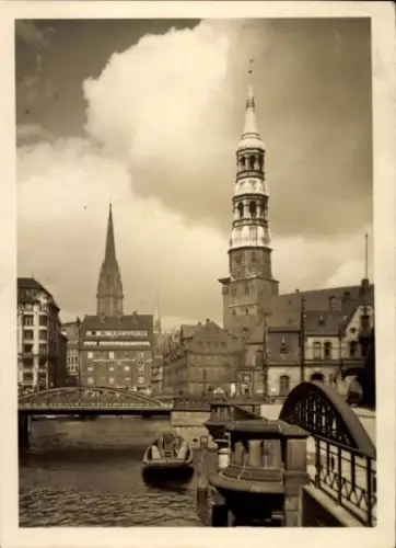 Ak Hamburg, Teilansicht, Kirche St. Katharinen, St. Nikolai