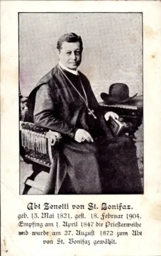 Ak Abt Benedikt Zenetti von St. Bonifaz, Portrait