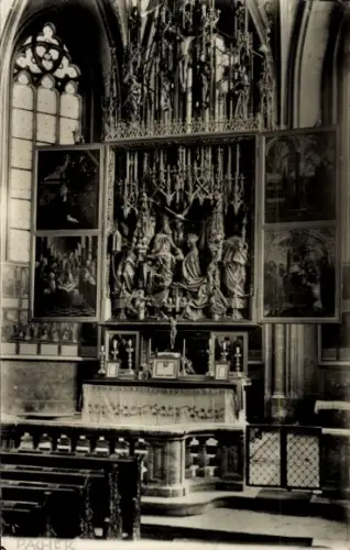 Ak St. Wolfgang am Wolfgangsee Oberösterreich, Altar, Gemälde, Kirche,  Paher Altar, religiöse Da