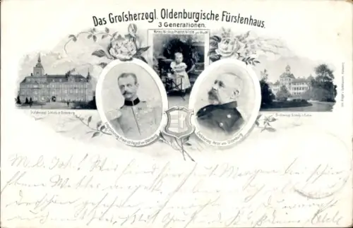Ak Oldenburg im Großherzogtum Oldenburg, 3 Generationen im Oldenburgischen Fürstenhaus, Schloss