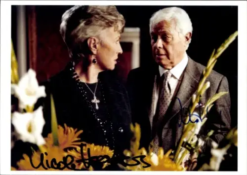 Ak Schauspielerin Nicole Heesters, Schauspieler Peter Weck, Filmszene, Autogramm