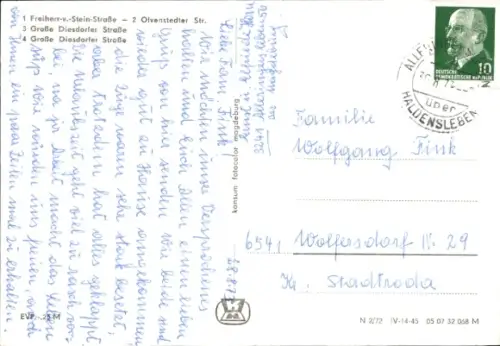 Ak Stadtfeld Magdeburg, Freiherr v. Stein Str., Olvenstedter Str., Diesdorfer Str., Straßenbahn