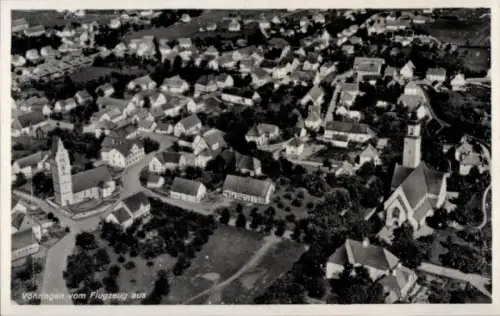 Ak Vöhringen in Württemberg, Luftaufnahme von  Häuser, Straßen, Kirche