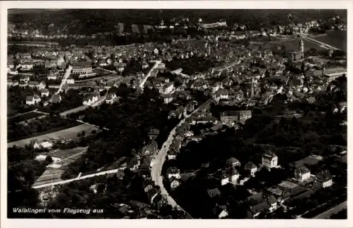 Ak Waiblingen in Württemberg, Luftaufnahme von  Stadtansicht, Häuser, Straßen
