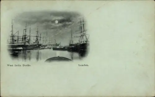 Moonlight PC London City England, West India Docks at night