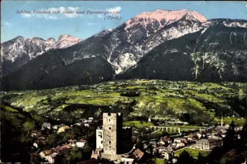 Ak Landeck in Tirol, Gesamtansicht, Schloss Landeck