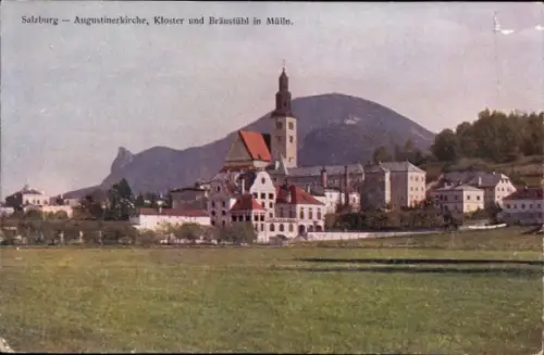 Ak Salzburg in Österreich,  Augustinerkirche, Kloster, Bräustübl, Landschaft