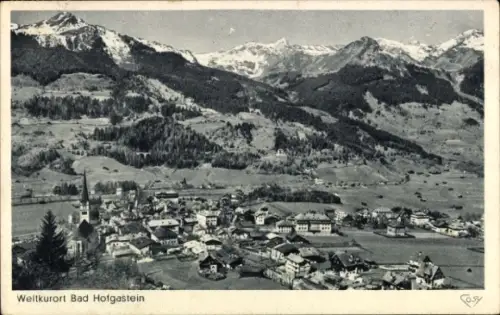 Ak Bad Hofgastein in Salzburg, Landschaft mit Bergen, Ort  Thermalbad, Kirche