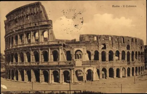 Ak Roma Rom Lazio, Koloss von  antike Architektur, sepiafarbene Darstellung