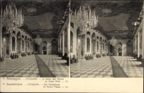 Stereo Ak Potsdam, Spiegelsaal im Neuen Palais