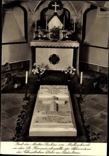 Ak Paderborn in Westfalen, Grab der Mutter Pauline von Mallinckrodt, St. Honraduskapelle, Paderbo
