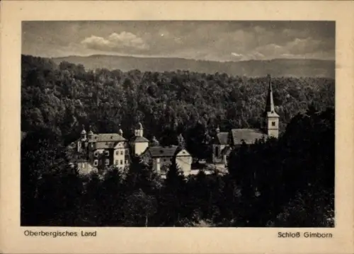 Ak Gimborn Marienheide im Bergischen Land, Oberbergisches Land, Schloß  Waldlandschaft,  Burg