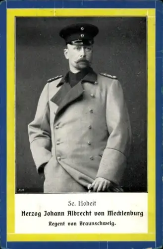 Passepartout Ak Herzog Johann Albrecht von Mecklenburg, Regent von Braunschweig