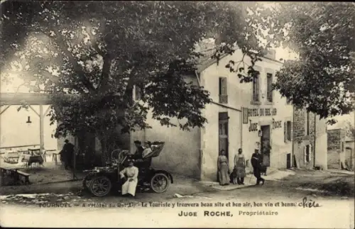 CPA Tournoël Puy de Dôme, Hôtel du Bel-Air, Automobil