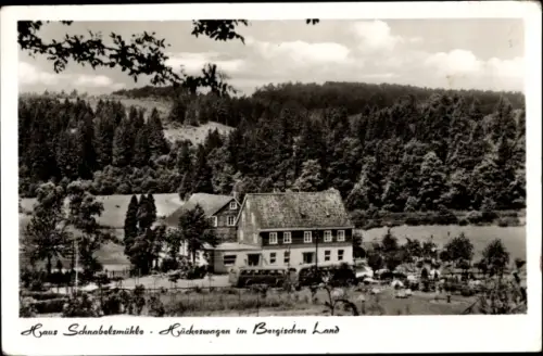 Ak Hückeswagen im Oberbergischen Kreis, Haus Schnabelsmühle, Außenansicht, Bus