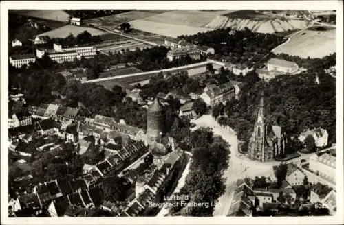 Ak Freiberg in Sachsen, Blick auf den Ort, Fliegeraufnahme