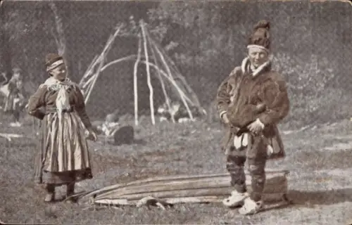 Ak Ausstellung Nordland Berlin Halensee, Ordningsman von Norbotten, Lappland, Nils Nilson Skum, Frau