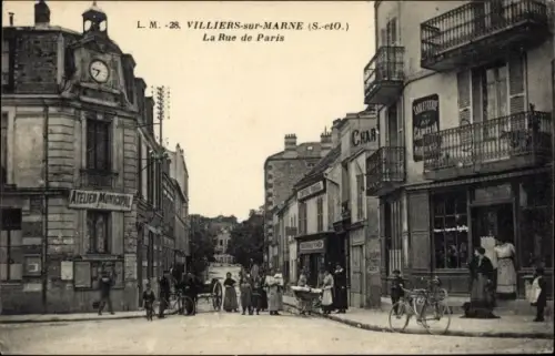 Ak Villiers sur Marne Val de Marne, La Rue de Paris, Atelier Municipal
