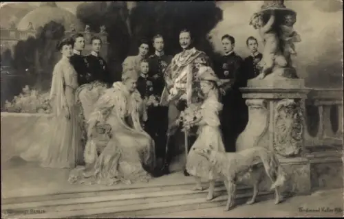 Künstler Ak Keller, Ferdinand, Deutsches Kaiserhaus unter Kaiser Wilhelm II., Windhund
