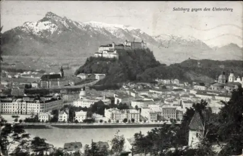 Ak Salzburg in Österreich,  Untersberg, Stadtansicht, Berge,  