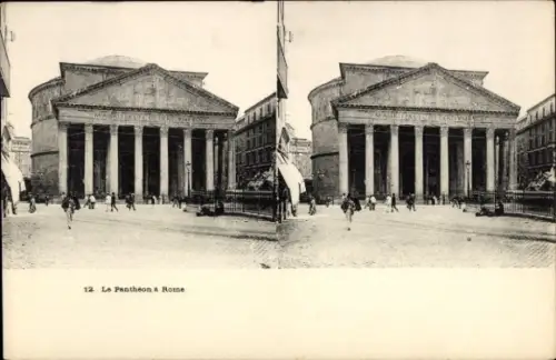 Stereo Ak Roma Rom Lazio, Das Pantheon