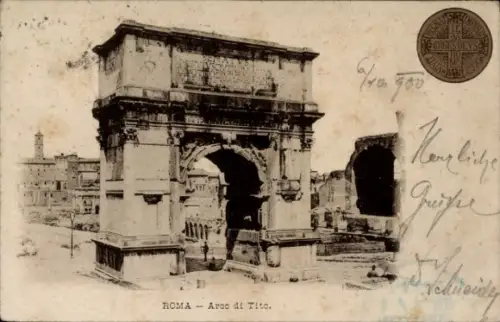 Ak Roma Rom Lazio, Arco di Tito,  , schwarz-weiß,  Sehenswürdigkeit