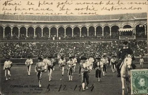 Ak Madrid Spanien, Corrida e Toros, el Paseo, Toreros, Pferd