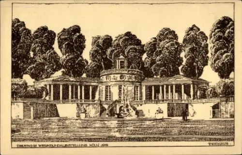 Künstler Ak Köln am Rhein, Deutsche Werkbund Ausstellung 1914, Teehaus, DWB